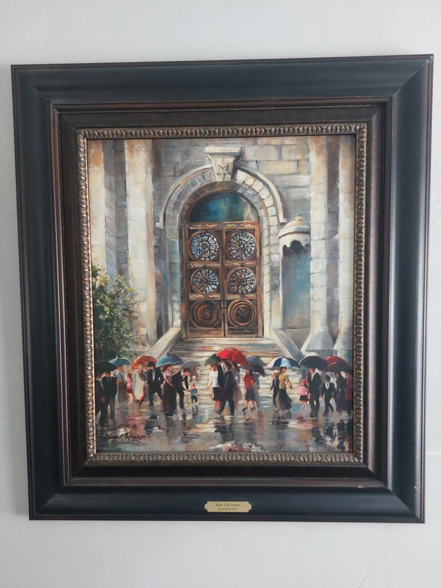 Sandra B. Rast Signed Limited Edition Framed Giclee Canvas Print After The Storm Salt Lake City Temple