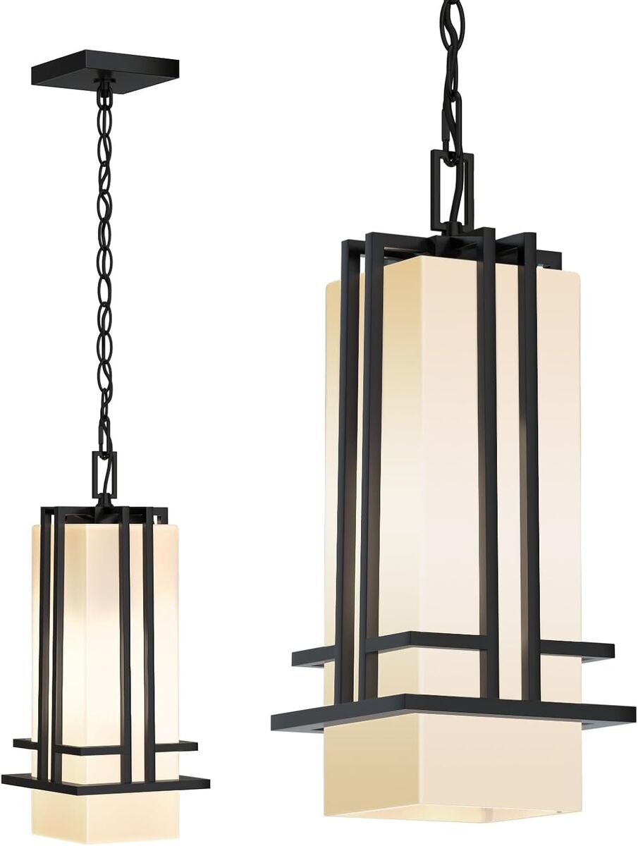 Outdoor Pendant Light Fixture - Aluminum Exterior Hanging Lantern