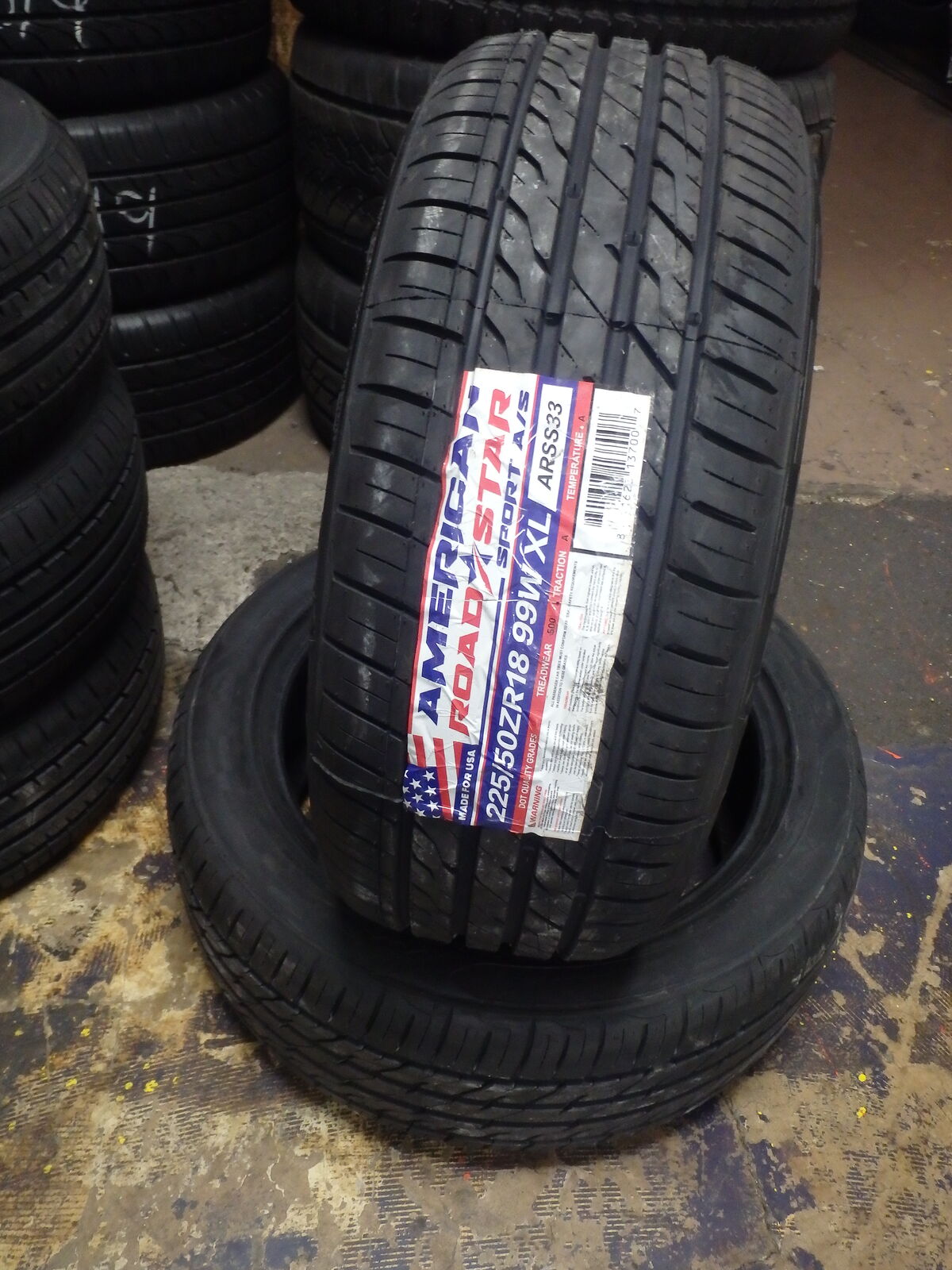 225/50R18 AMERICAN ROADSTAR SPORT A/S PAIR OF TWO USED TIRES