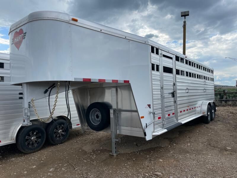 2023 Hart 7.5'x24' Aluminum Gooseneck Stock Trailer