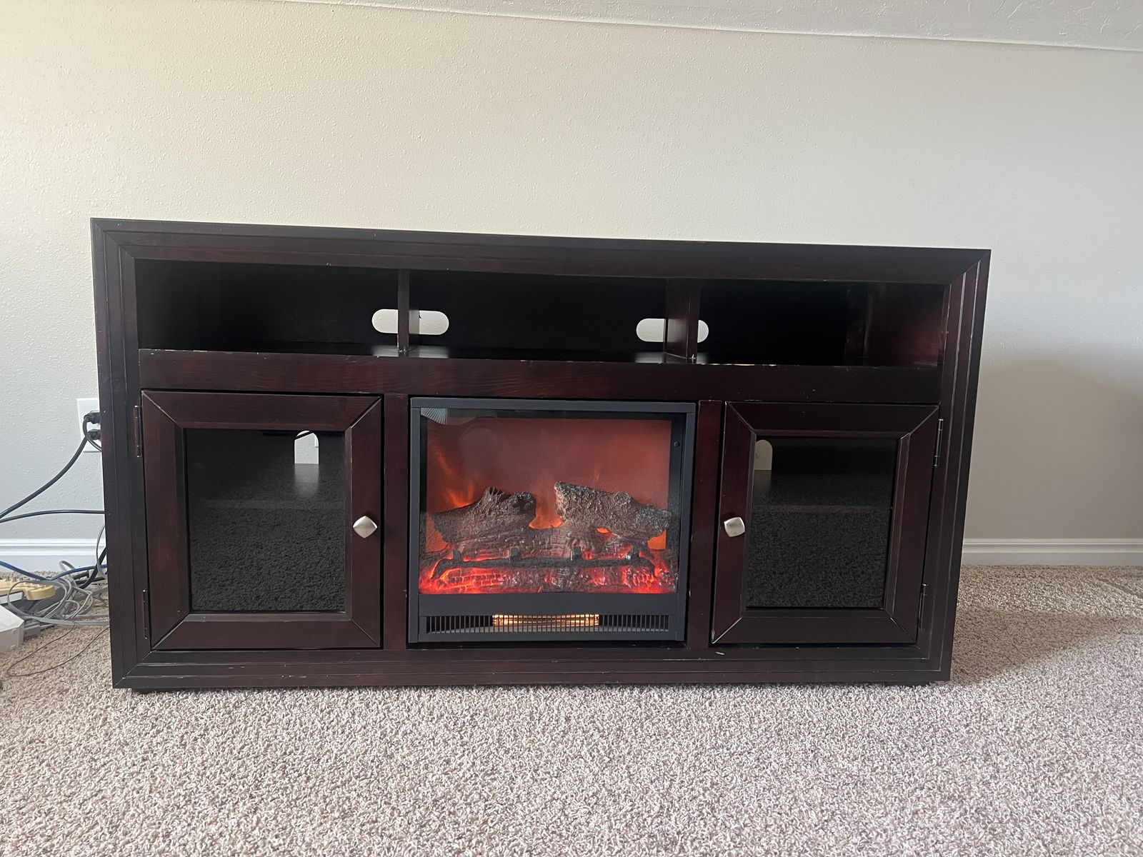 TV Stand with Electric Fireplace Insert