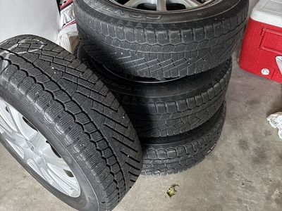 Set of 4 Continental ExtremeWinterContact Tires on Rial Alloy Wheels 195/65R15