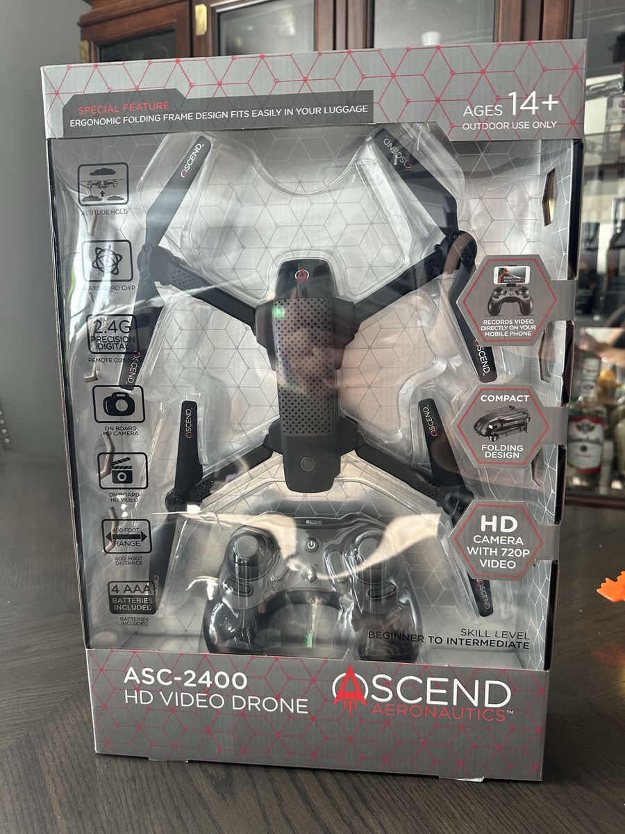 Ascend Aeronautics ASC-2400 HD Video Drone - New, Folding Design, 720p Camera
