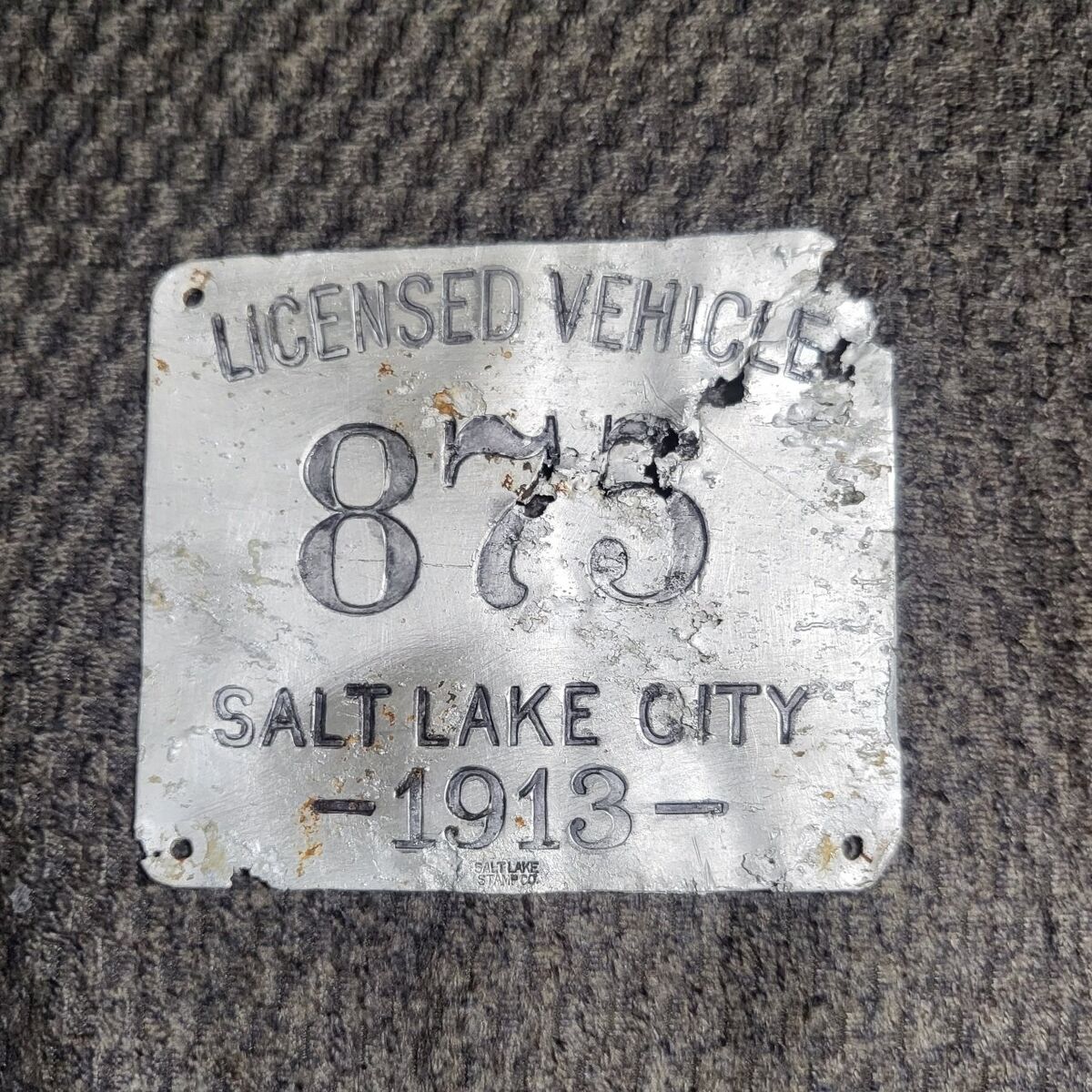 1913 Salt Lake City license plate