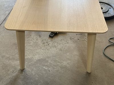 Modern Light Oak Finish Square Wooden End Table with Tapered LegsTable