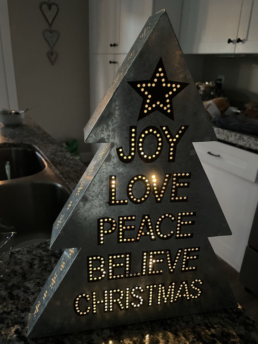 Cracker Barrel light up Christmas metal tree decor 15 inches