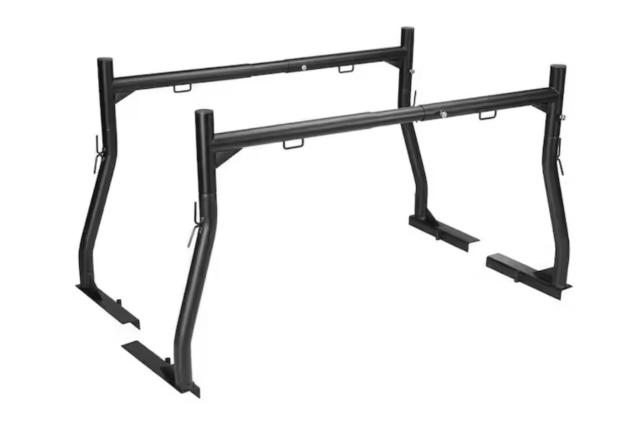 SKYSHALO Truck Rack, 46 in.-71 in. Extendable Truck Ladder Rack, 800 lbs. Capacity Steel Ladder Rack for Truck