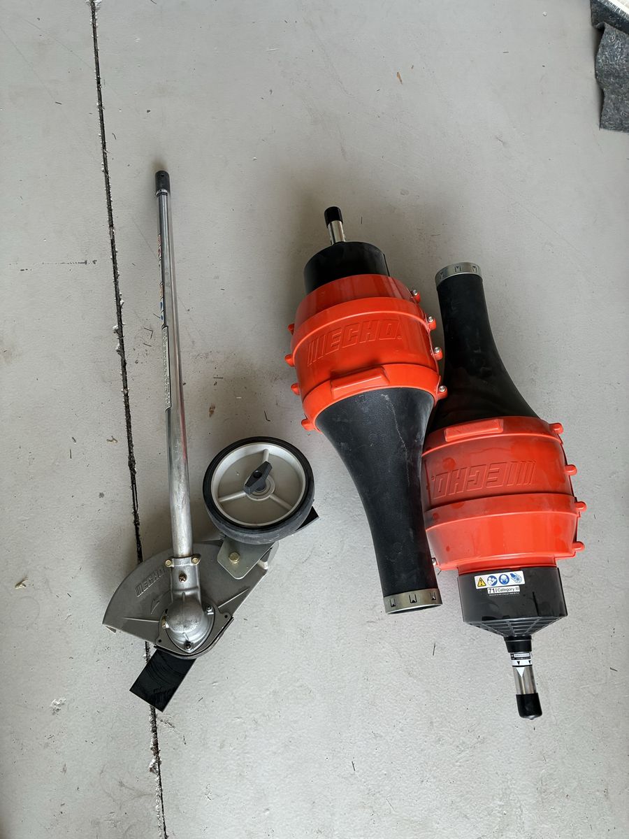 Echo edger and blower attachments
