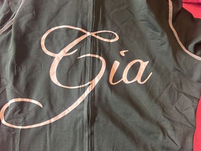 Gia Black Full-Zip Hoodie & Leggings Set with Pink Stitching, Polyester Blend, Women's Size M