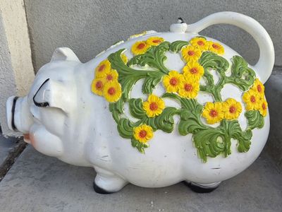 VTG 1976 Floral Piggy Bank