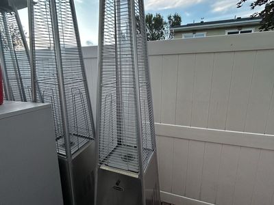 Hiland HLDSO1-WGSS Stainless Steel Propane Patio Heater, Pyramid Flame, Outdoor, Used