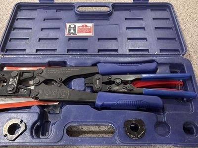 iCrimp PEX 1" Hand Crimping Tool Kit with PEX1/2", PEX3/4", PEX3/8" Rings & Go/No-Go Gauge