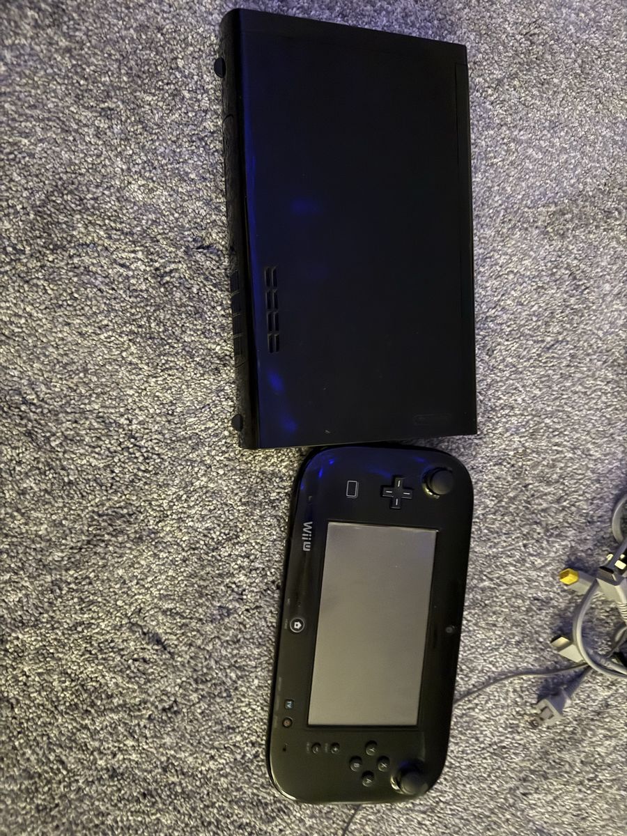 Nintendo Wii U Console & Gamepad - Black, Includes Power Cables