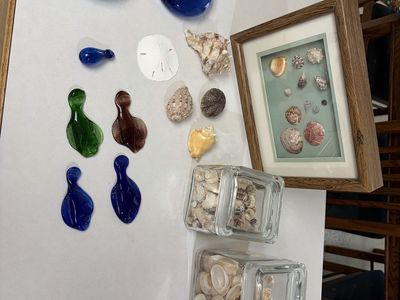 Coastal Decor Bundle – Seashells, Sea Glass Figurines & Blown Glass Bottles