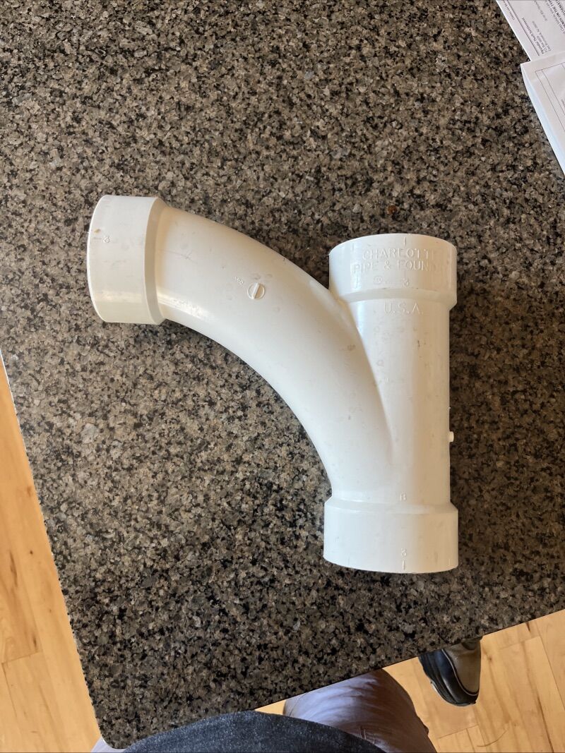 New PVC 3 x 3 Combo Wye 1/8 bend