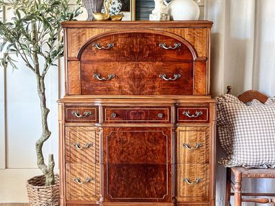 *FREE DELIVERY* Antique French Flame Walnut Burl Chest of Drawers/Dresser