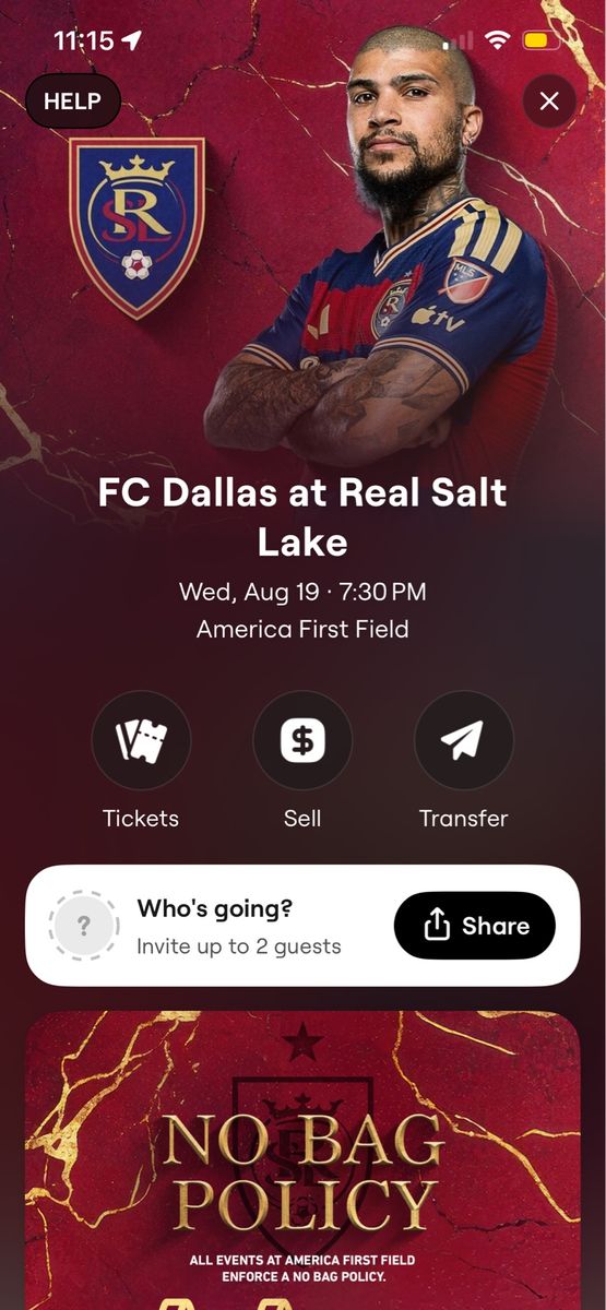 RSL v FC Dallas 2 tickets NW lower bowl, $35 for both
