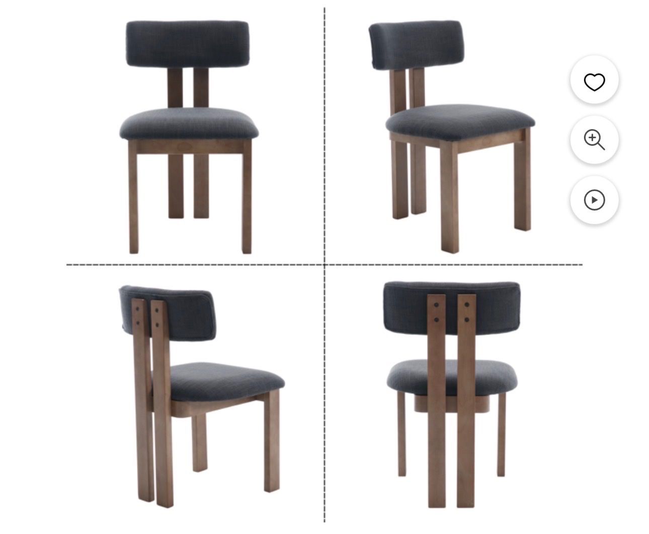 Brand new Vintage Rustic Style Dining Chairs Set - Sturdy Solid Wood Frame, Linen Fabric, Curved Backrest