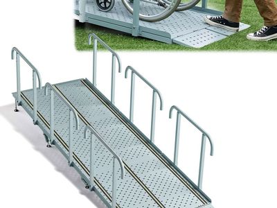 NEW Wheelchair Ramp with Handrails, 10-30" Rise, Non-Slip, Carbon Steel