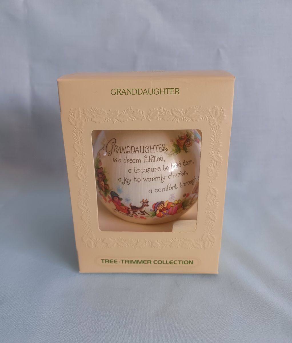 New! Vintage Hallmark Unbreakable Satin Granddaughter Ornament