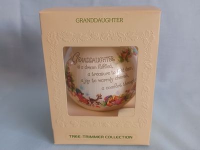 New! Vintage Hallmark Unbreakable Satin Granddaughter Ornament