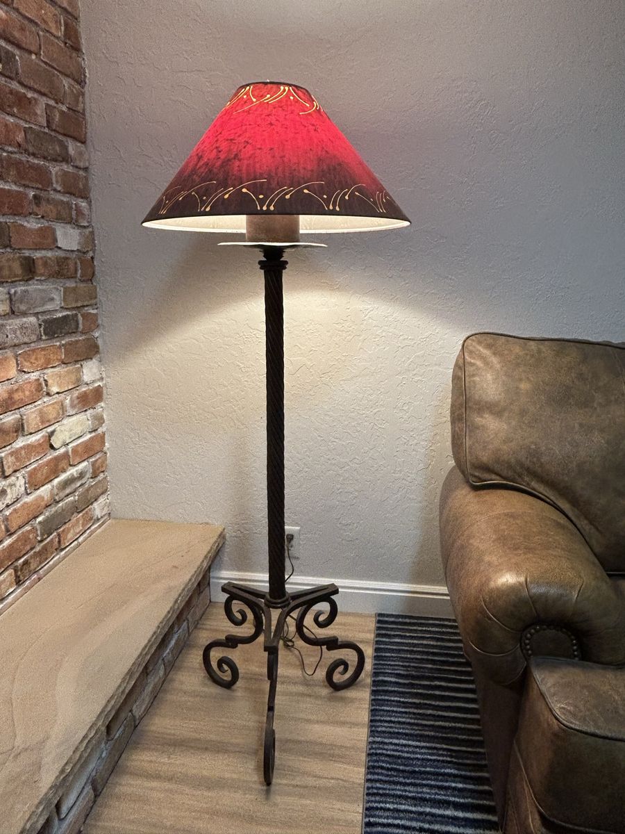 Wrought-iron floor lamp