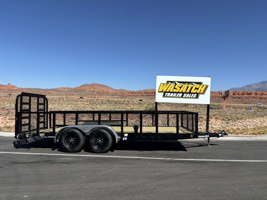 2027 PJ Trailers 7 X 18 UL Black Landscape Utility