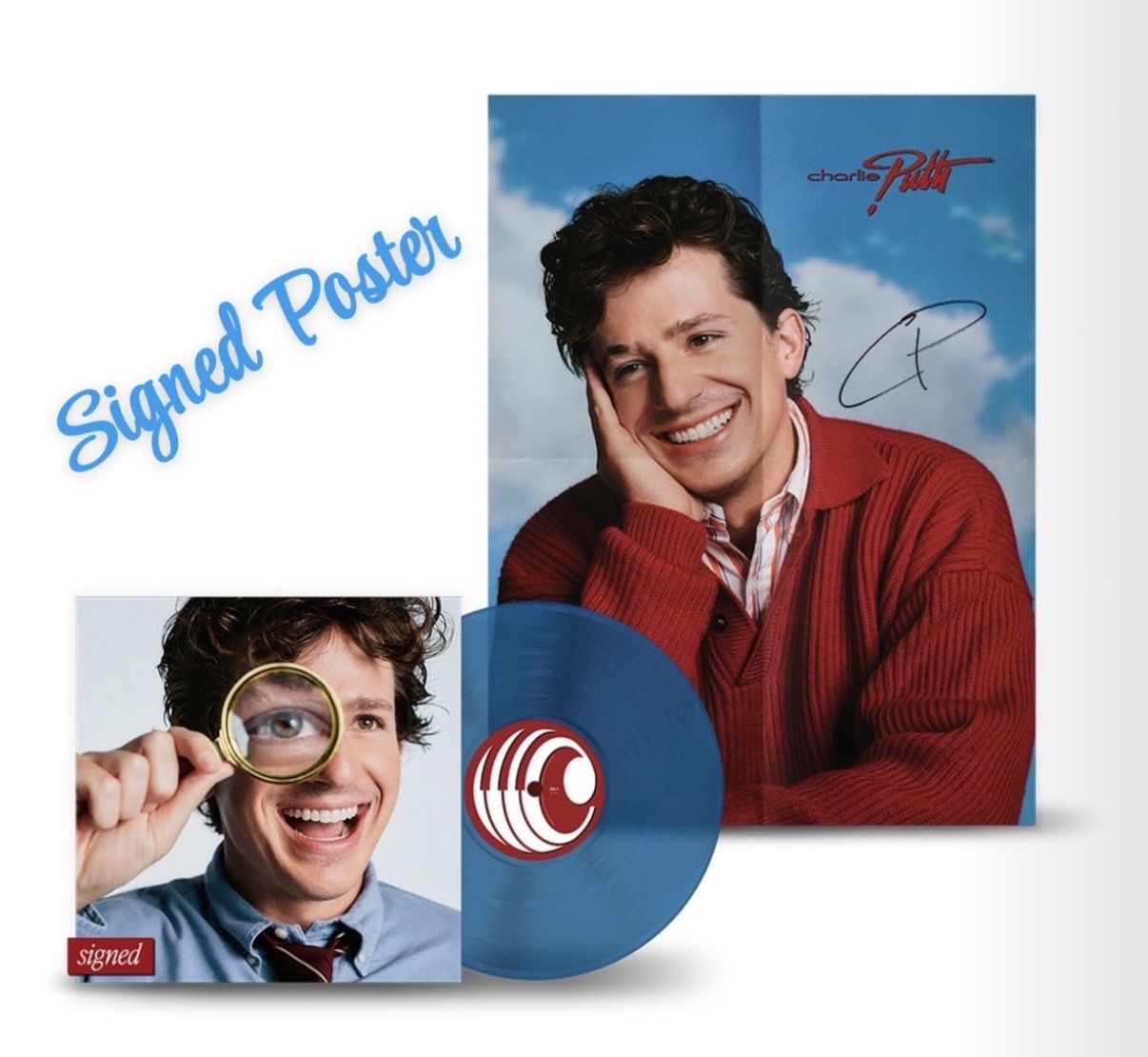 Charlie Puth-SIGNED Whatever’s Clever!-Limited Edition Sky Blue Vinyl-SEALED-Autographed Poster-RARE-Collectible