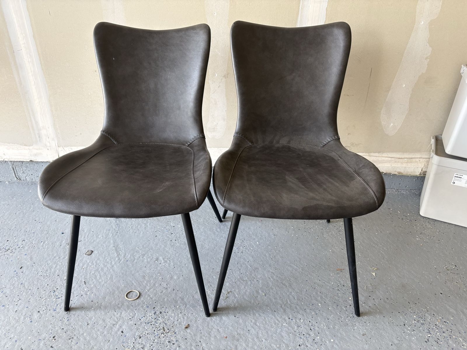 Set of 2 Leather Dining Chairs from Scandinavian Design - fix up special