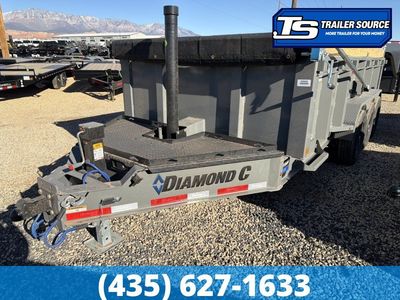 7x16 Diamond C LPT 307 Dump Trailer - 32" Sides - 24K GVWR - 14 Ply Tires, Board Brackets, Long Arm Tarp