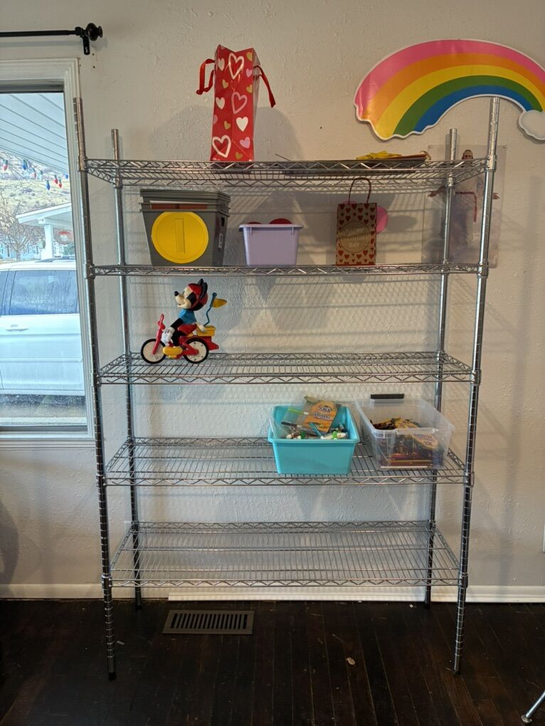 Chrome Shelving 6' Tall, 3 available