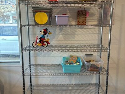 Chrome Shelving 6' Tall, 3 available