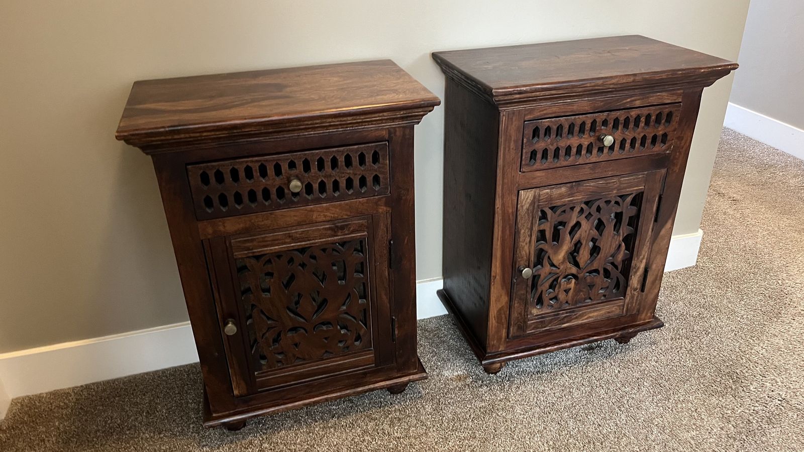 Wood Side Tables with Beautiful Woodwork