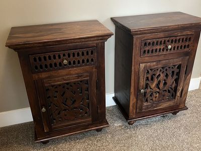 Wood Side Tables with Beautiful Woodwork