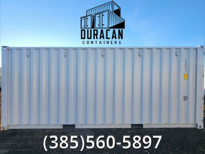20' Storage Container, New, Single Trip Shipping Container, Conex Box - Light Gray in Color