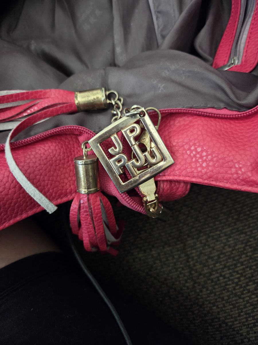 J.P. & F.I.U. Hot Pink Shoulder Bag with Tassel Keychain - Spacious Everyday Carryall