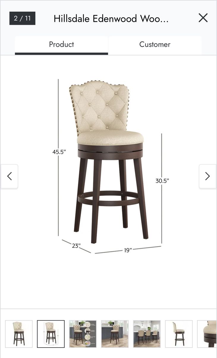 Hillsdale Edenwood swivel counter stool