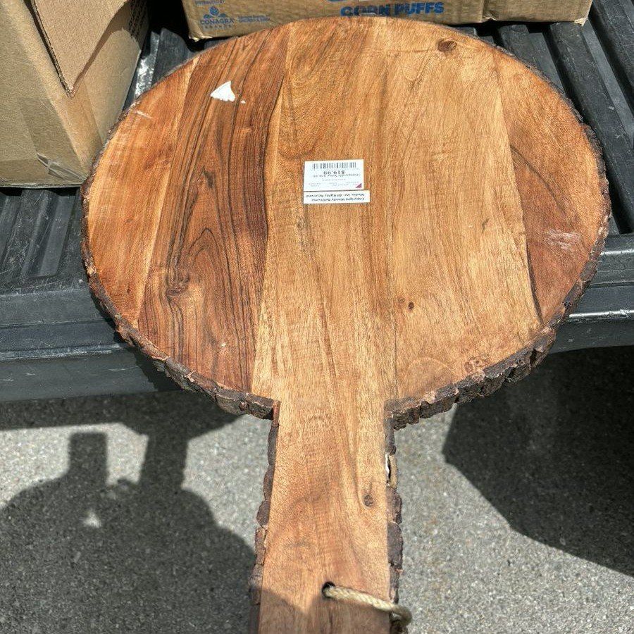 BirdRock Home round acacia wooden cheese serving board