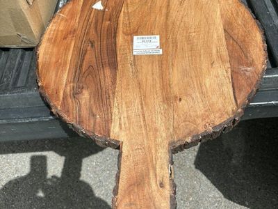 BirdRock Home round acacia wooden cheese serving board