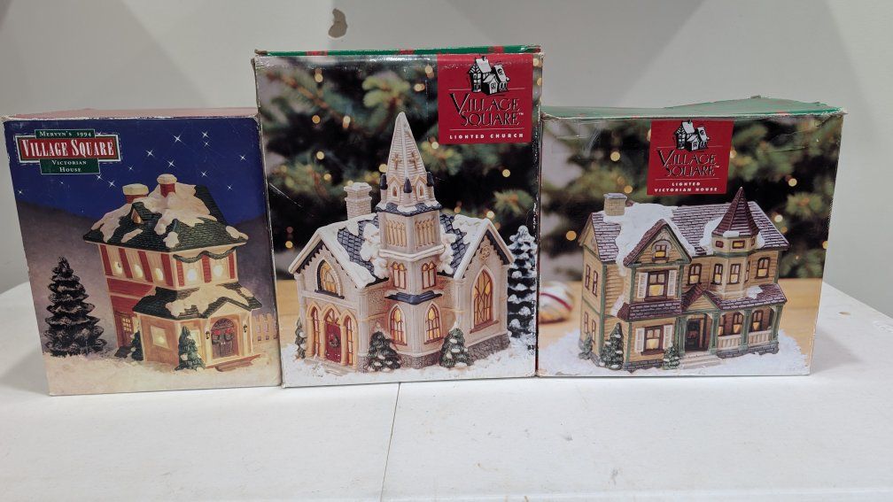 Three Christmas Village Buildings (Free)