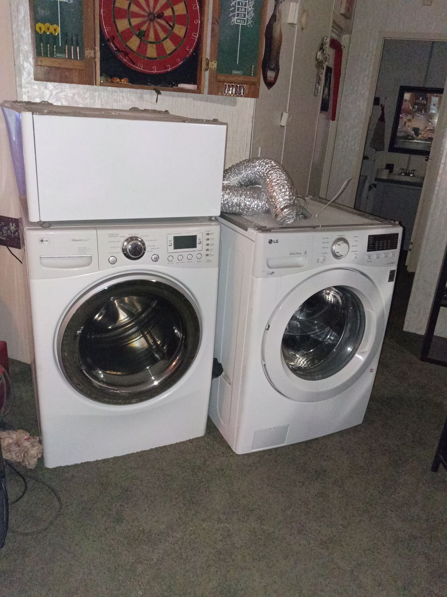 LG Front Load Washer and LG SteamDryer Set - White