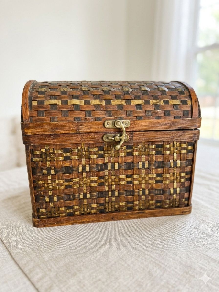 Decorate Woven Treasure Chest- Bihi Style Storage