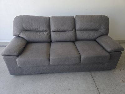 Polished Microfiber Sofa in Dark Gray