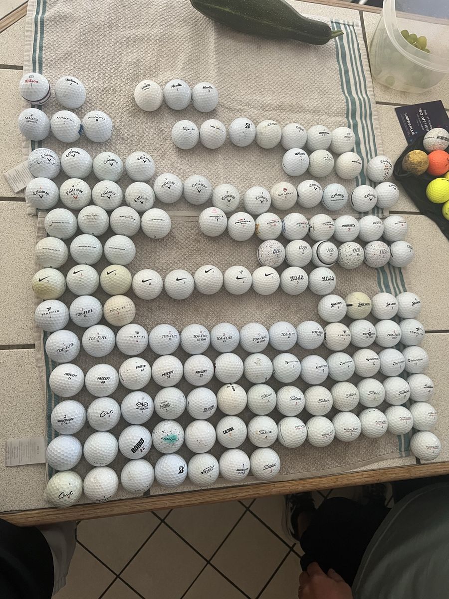 Bulk Lot Used Golf Balls - 7 ProV1s Mixed Brands: Callaway, Titleist, Vice etc (135 balls)