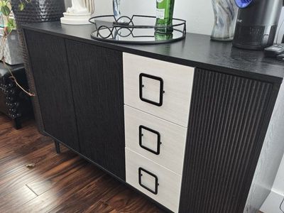 Modern Black & White Sideboard Bar Cabinet