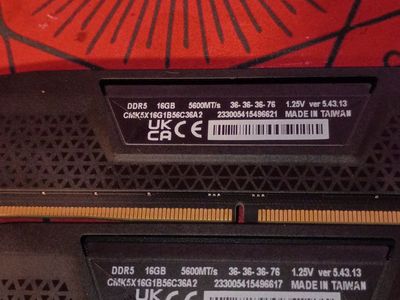 Corsair vengeance ddr5 5600 32gig Ram