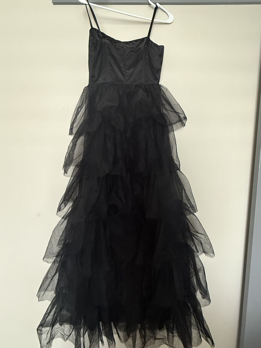 Black Tiered Tulle Formal Dress - Lulus XS
