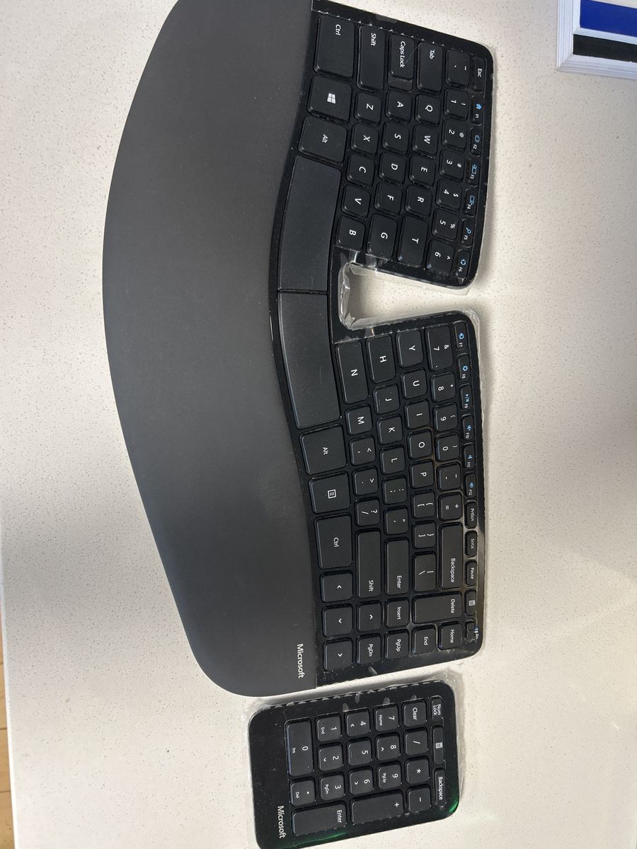 Microsoft Ergonomic Sculpt Keyboard and Tenkeyless Number Pad