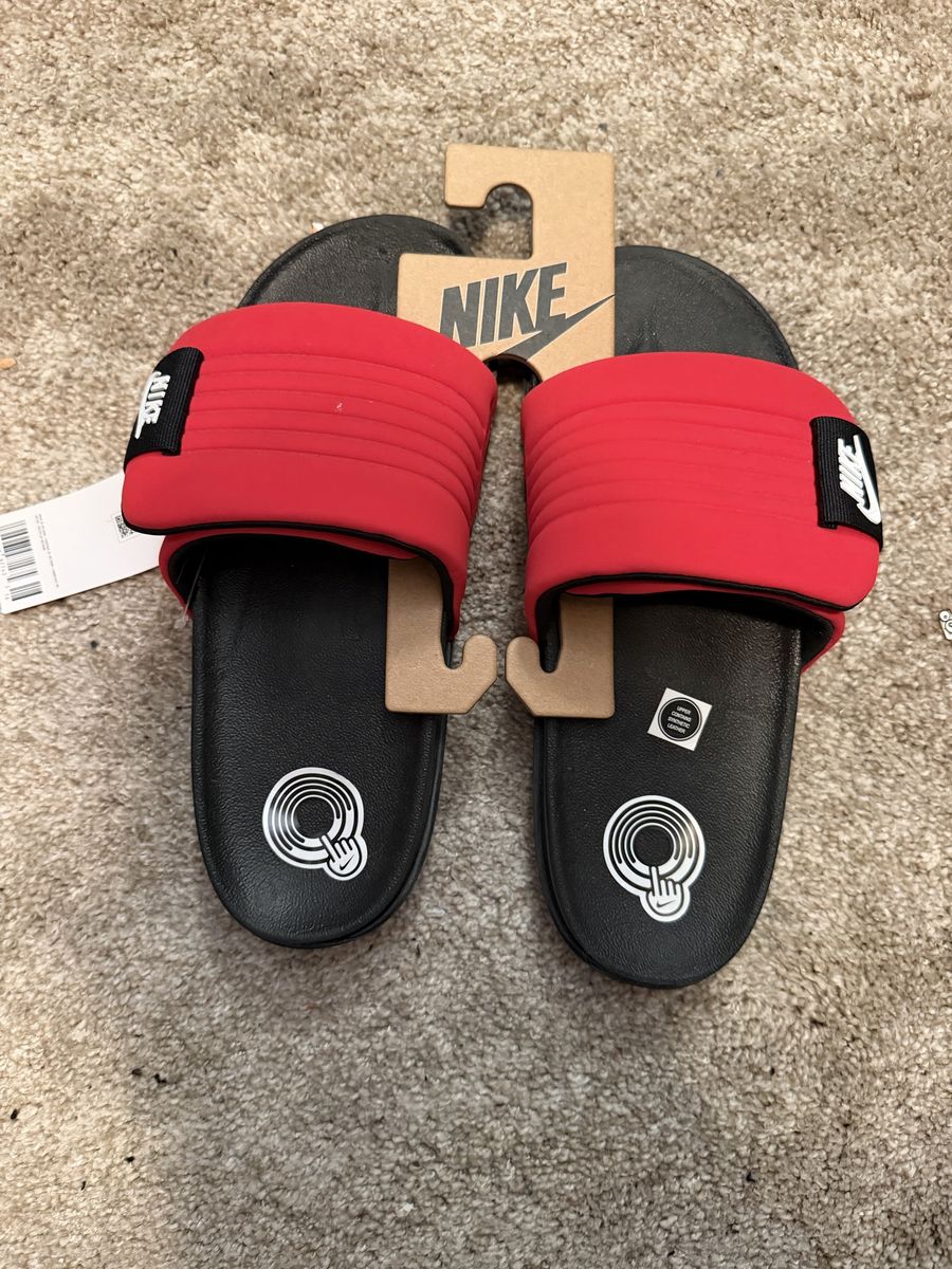Nike Offcourt Slides Red and Black with White Logo Size 9.5