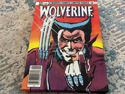 Marvel Comics Canvas Wall Art Prints Set - Wolverine, Spider-Man, Iron Man, Captain America